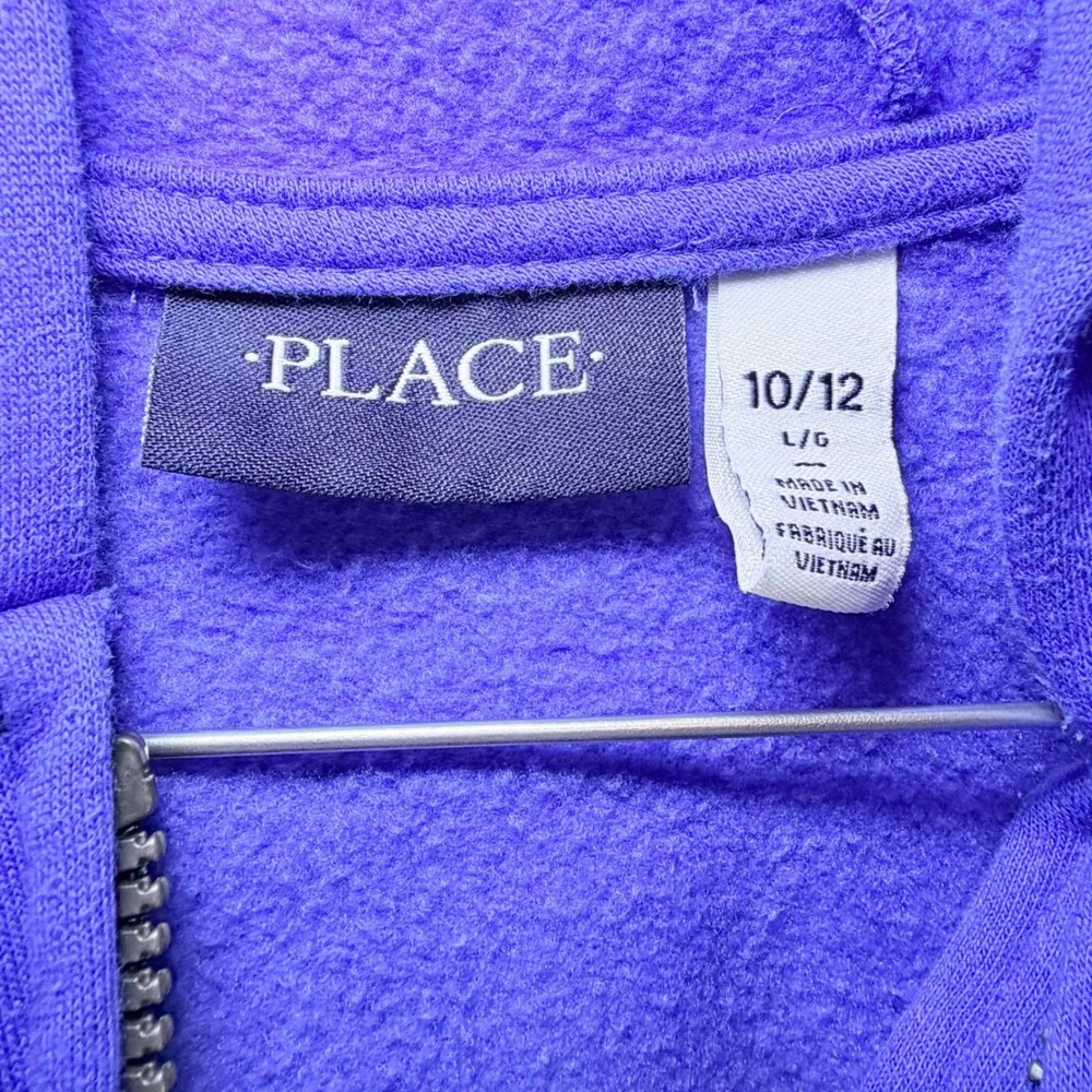 The Childrens Place Boys Blue Colorblock Zip Up Hoodie‎ Sweatshirt Size L 10/12